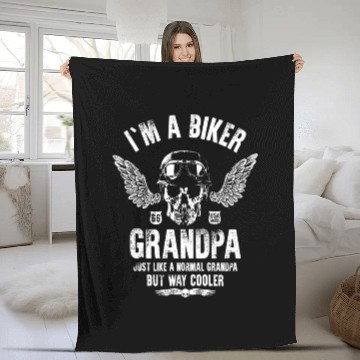 Discover IM A BIKER GRANDPA JUST LIKE A NORMAL GRANDPA Fleece Blankets