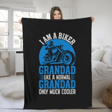 Discover I'M A BIKER GRANDAD LIKE A NORMAL GRANDAD Fleece Blankets
