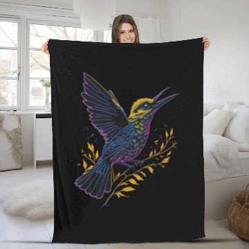 Discover Nature Lovers - Charming Hummingbird Fleece Blankets