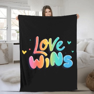 Discover Love Wins pride month Fleece Blankets