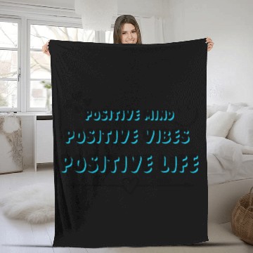Discover positive mind positive vibes positive life Fleece Blankets
