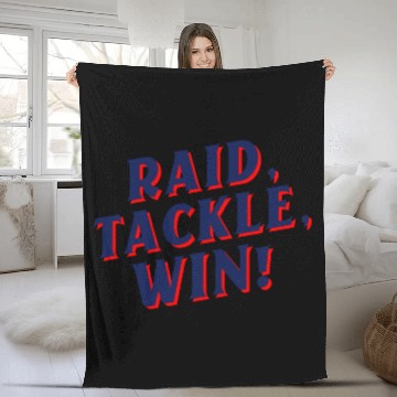 Discover Raid, Tackle, Win! | Kabaddi Sport Fleece Blankets