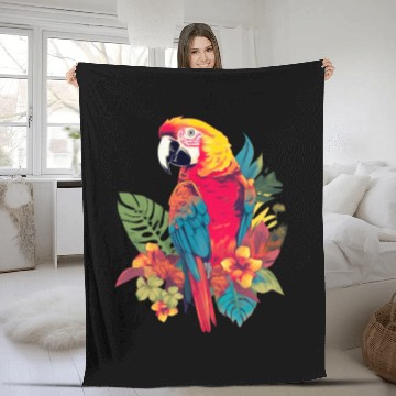 Discover Macaw Parrot for a Bird Lover Animal Lover Fleece Blankets