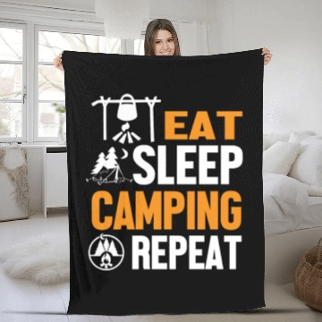 Discover Eat Sleep Camping Weekend Repeat Fleece Blankets
