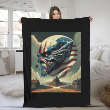 Discover Show Your American Pride with this Patriotic Skull Fleece Blankets