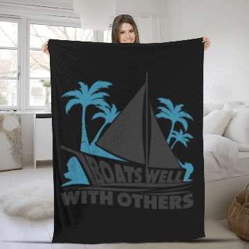 Discover Boating Boat Captains Boating Sailing Cruise Ship Fleece Blankets