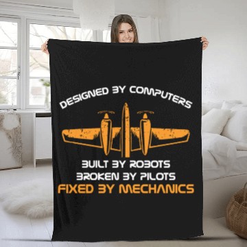 Discover Aircraft Mechanic Fleece Blankets