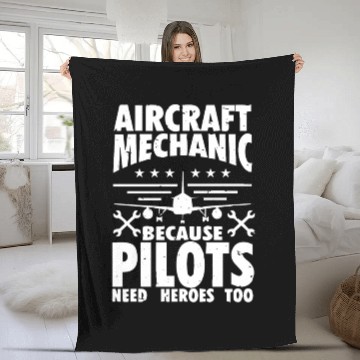 Discover Aircraft Mechanic Fleece Blankets
