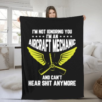 Discover Aircraft Mechanic Fleece Blankets