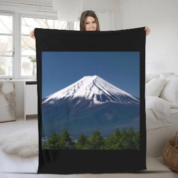 Discover Mount Fuji Japan Panorama Souvenir Travel Trip Fleece Blankets