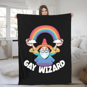 Discover Gay Wizard Rainbow Pride Month LGBTQ Gay Pride Fleece Blankets