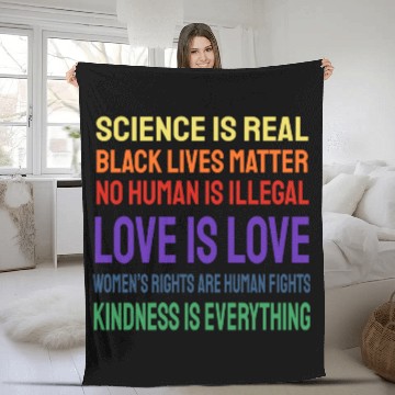 Discover Science Is Real Black Lives Matter Fleece Blankets