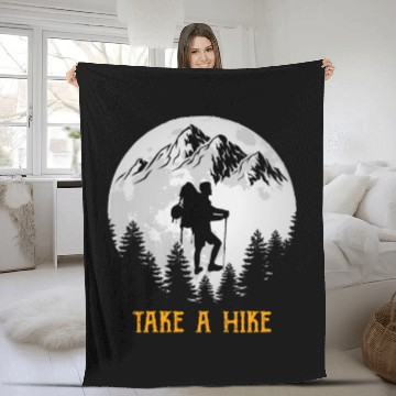 Discover Take a Hike Wanderlust Hiking Fleece Blankets
