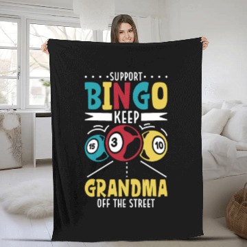 Discover Bingo Card Game Grandma Bingo Player Bingo Cards Fleece Blankets