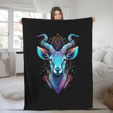 Discover Gazelle capricorn goat mountains vacation hipster Fleece Blankets