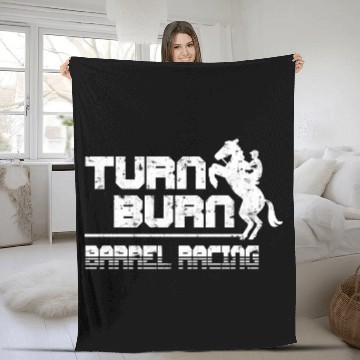 Discover Turn N Burn Barrel Racing Fleece Blankets
