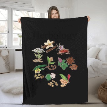 Discover Herbology Plant Lady Herb Flower Garden Herbology Fleece Blankets