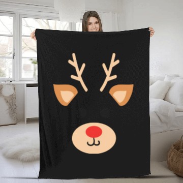Discover Rudolph Red Nosed Reindeer Antlers Deer Christmas Fleece Blankets