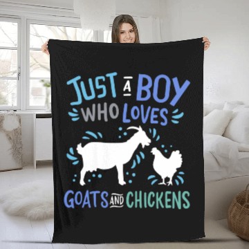 Discover Goat Chicken Farmer Fleece Blankets