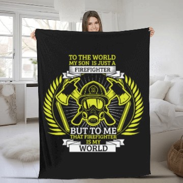 Discover Fireman Volunteer Firefighter Son Mother Fleece Blankets