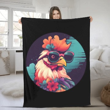 Discover Retro 80s 90s Chicken Lovers Fleece Blankets