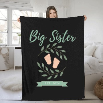 Discover Big Sister Est. 2024 Fleece Blankets