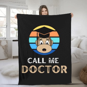 Discover Call me doctor monkey (Ph.D. finished) Fleece Blankets