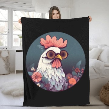 Discover Vintage 80s 90s Style for Chicken Lovers Fleece Blankets