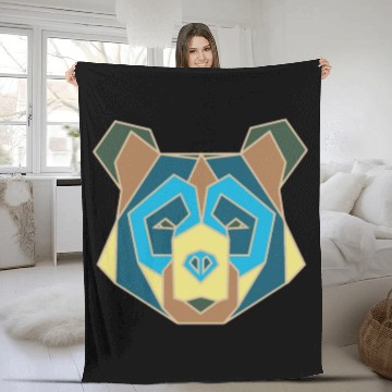 Discover geometric bear Fleece Blankets