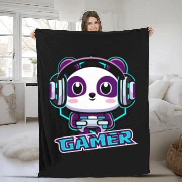 Discover Panda Gamer Kawaii Fleece Blankets