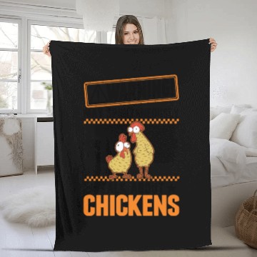 Discover Warning Chickens Farmer Chicken Fleece Blankets
