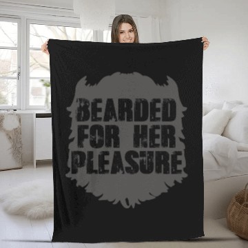 Discover Bearded for her pleasure Funny for Men Father dad Fleece Blankets