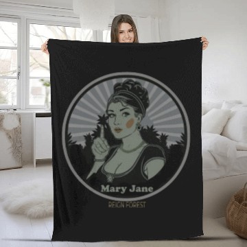 Discover Mary Jane Lady Marijuana Funny Graphic Fleece Blankets