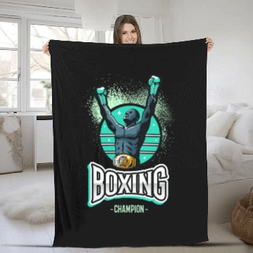 Discover Boxing Champion | Championship Winner Fighter Fleece Blankets