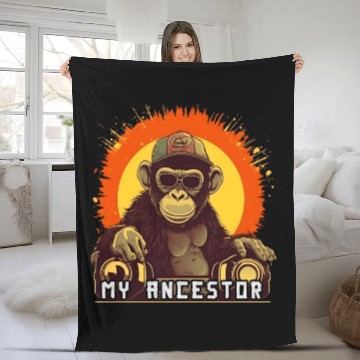 Discover My Ancestor Monkey Cool DJ Ape 3D Fleece Blankets