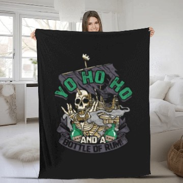 Discover Yo ho ho and a bottle of rum! - Pirate Fleece Blankets