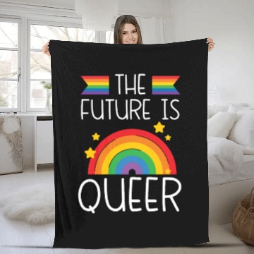 Discover The Future Is Queer LGBTQ Rainbow Pride Month Fleece Blankets