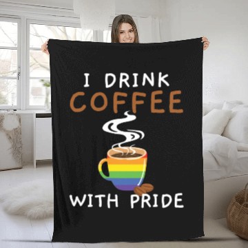 Discover I Drink Coffee With Pride Rainbow Pride LGBTQ Fleece Blankets