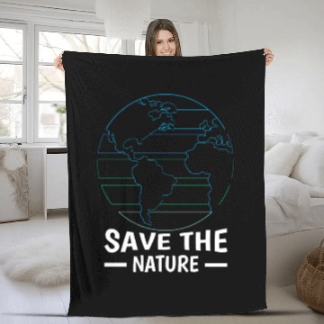 Discover Minimalist Save Nature Oceans Day Earth Day Fleece Blankets