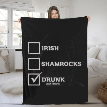 Discover IRISH SHAMROCKS DRUNK Fleece Blankets