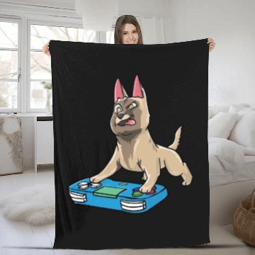 Discover Belgian Malinois Gaming Kawaii Gamer Dog Lover Fleece Blankets