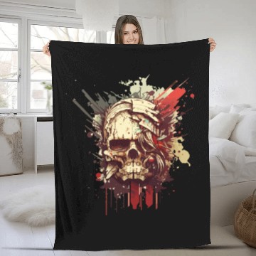 Discover Blood Skull Fleece Blankets