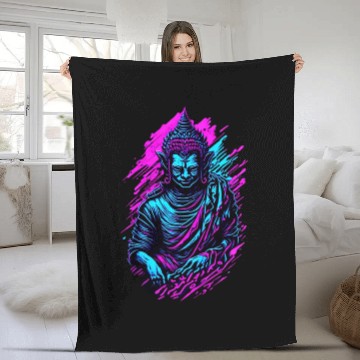 Discover Neon Buddha Fleece Blankets