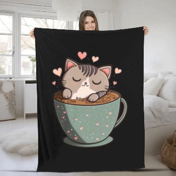 Discover Caffeine Kitties A Sweet Valentines Day Gift Fleece Blankets