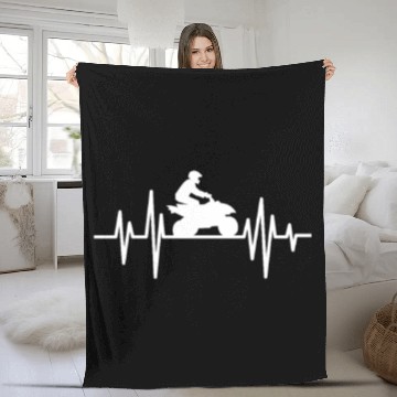 Discover ATV Heartbeat Four Wheeler Quad Biker Rider Fleece Blankets