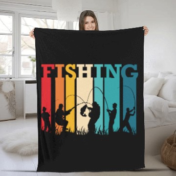 Discover Fishing fish vintage retro Fleece Blankets