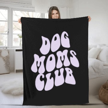 Discover Dog Moms Club retro Pet Lover Fleece Blankets