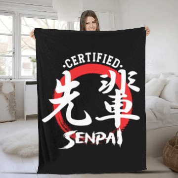 Discover Certified Senpai Japanese Manga Anime Lover Otaku Fleece Blankets