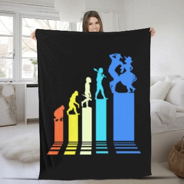 Discover Square Dancer Evolution Retro Style Square Dancing Fleece Blankets