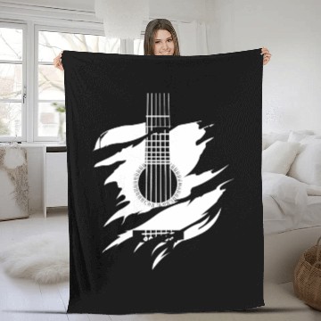 Discover Guitar Player Fleece Blankets
